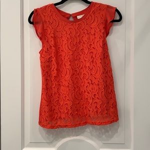 Burnt orange lace top